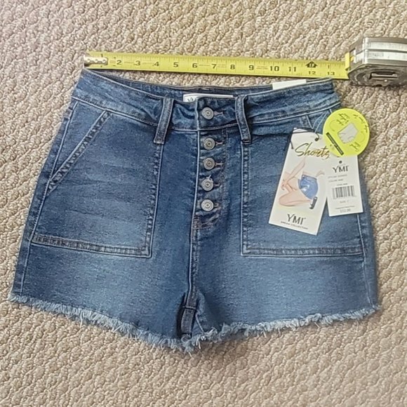 High Rise Button Fly Denim Daisy Dukes Denim Cutoff Shorts Size 7/28 NEW - Picture 2 of 6